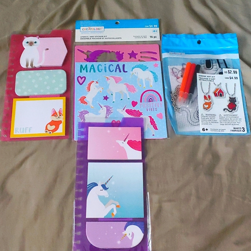 4 piece girl stationary set